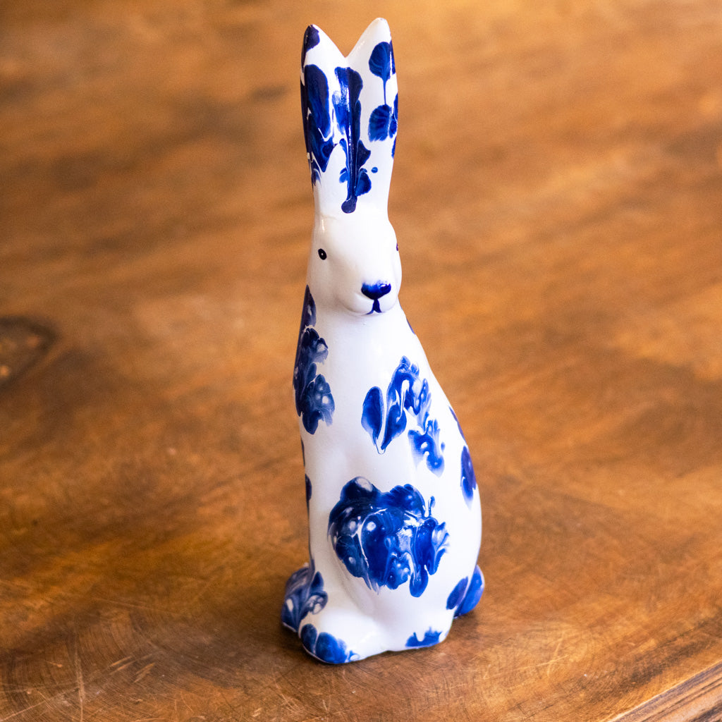 Blue White Tall Bunny Paws Side