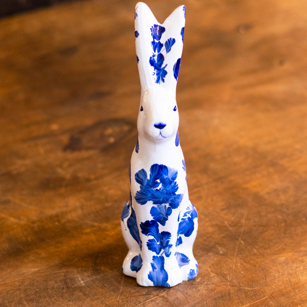 Blue White Tall Bunny Paws Front