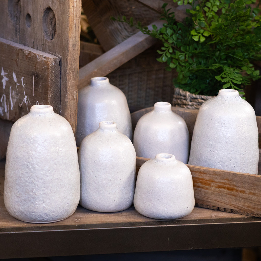 Terra Cotta Vase Gray Sand Large