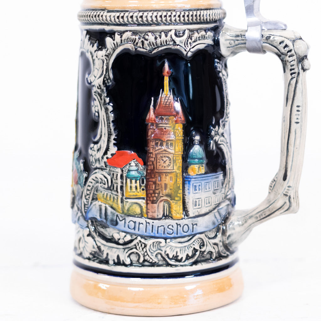 Vintage Western Germany Lidded Beer Stein