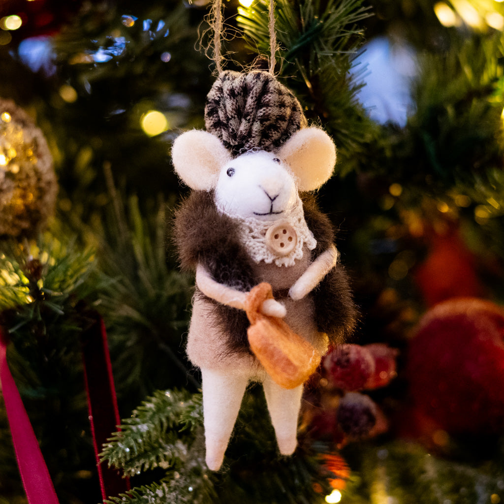 Fur Coat with Pocketbook Mouse Ornament