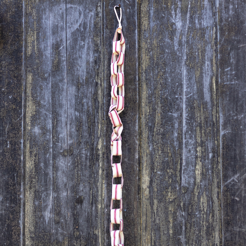 Cotton Cream Red Stripe Garland