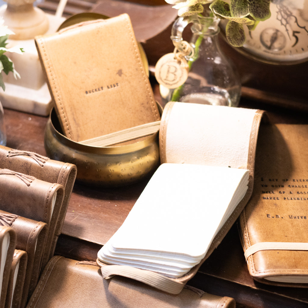 Mini Bucket List Hand-Stamped Leather Journal