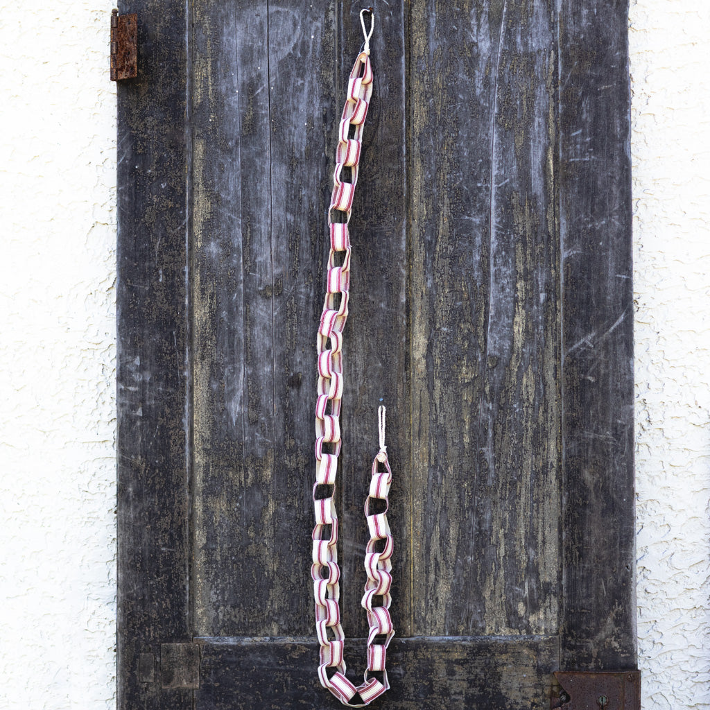 Cotton Cream Red Stripe Garland