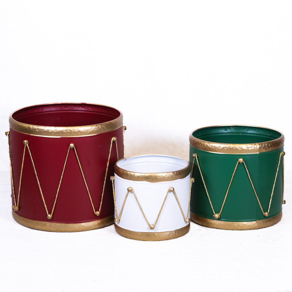 Metal White Drum Container