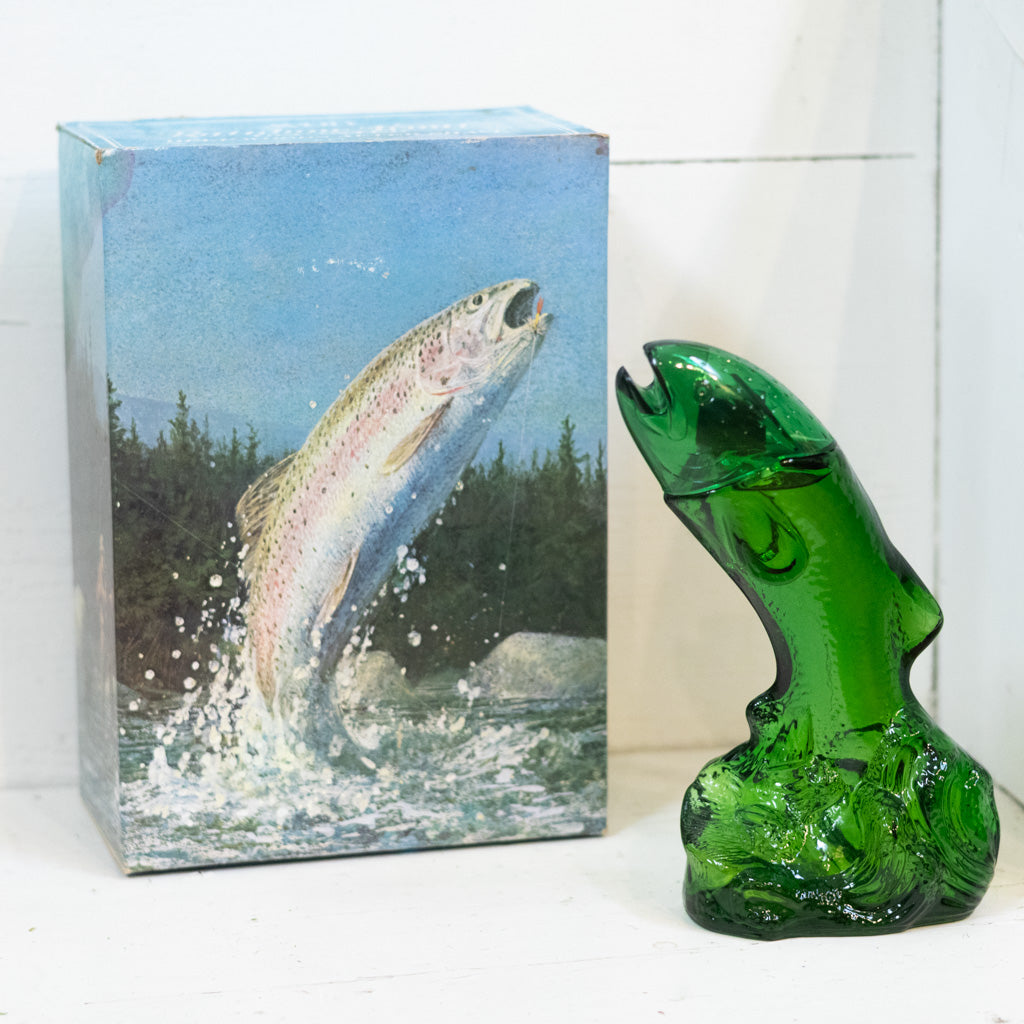 1970's Avon Trout Cologne Decanter with Box