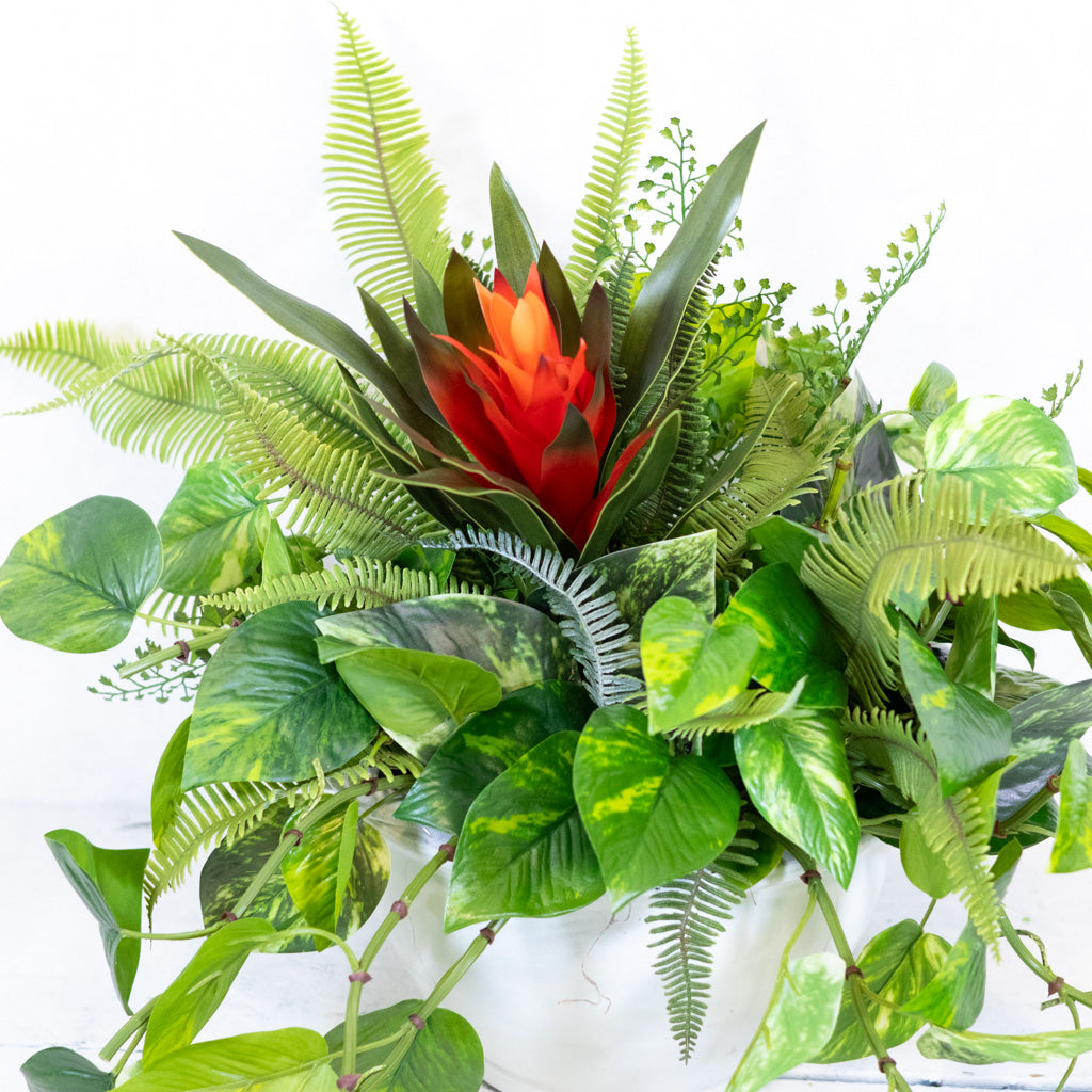 Green House Faux Dish-Garden Centerpiece Drop In