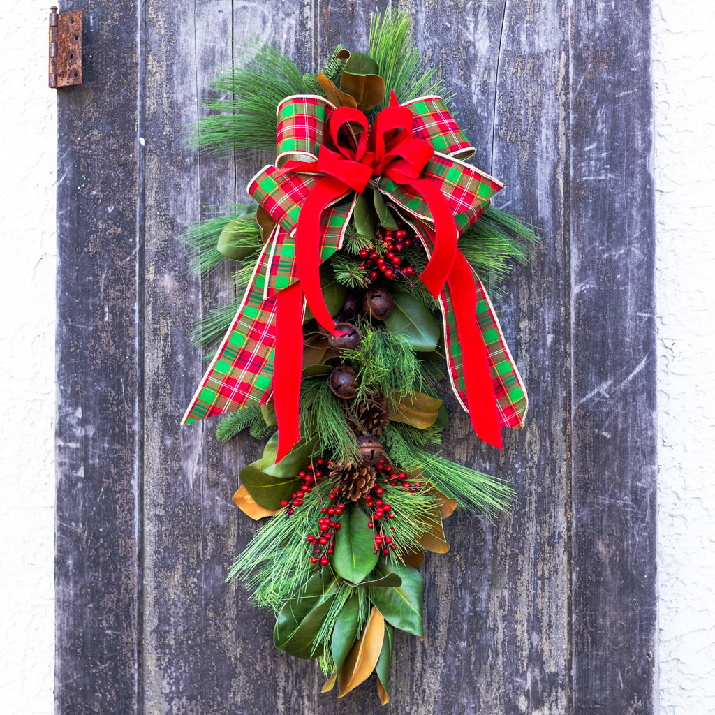 Jingle Bell Holiday Down Drop with Bow