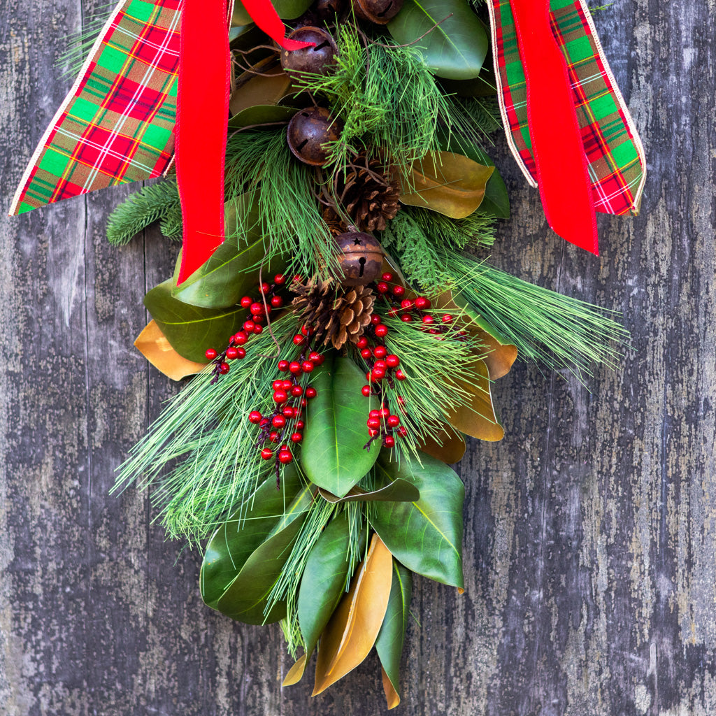 Jingle Bell Holiday Down Drop with Bow