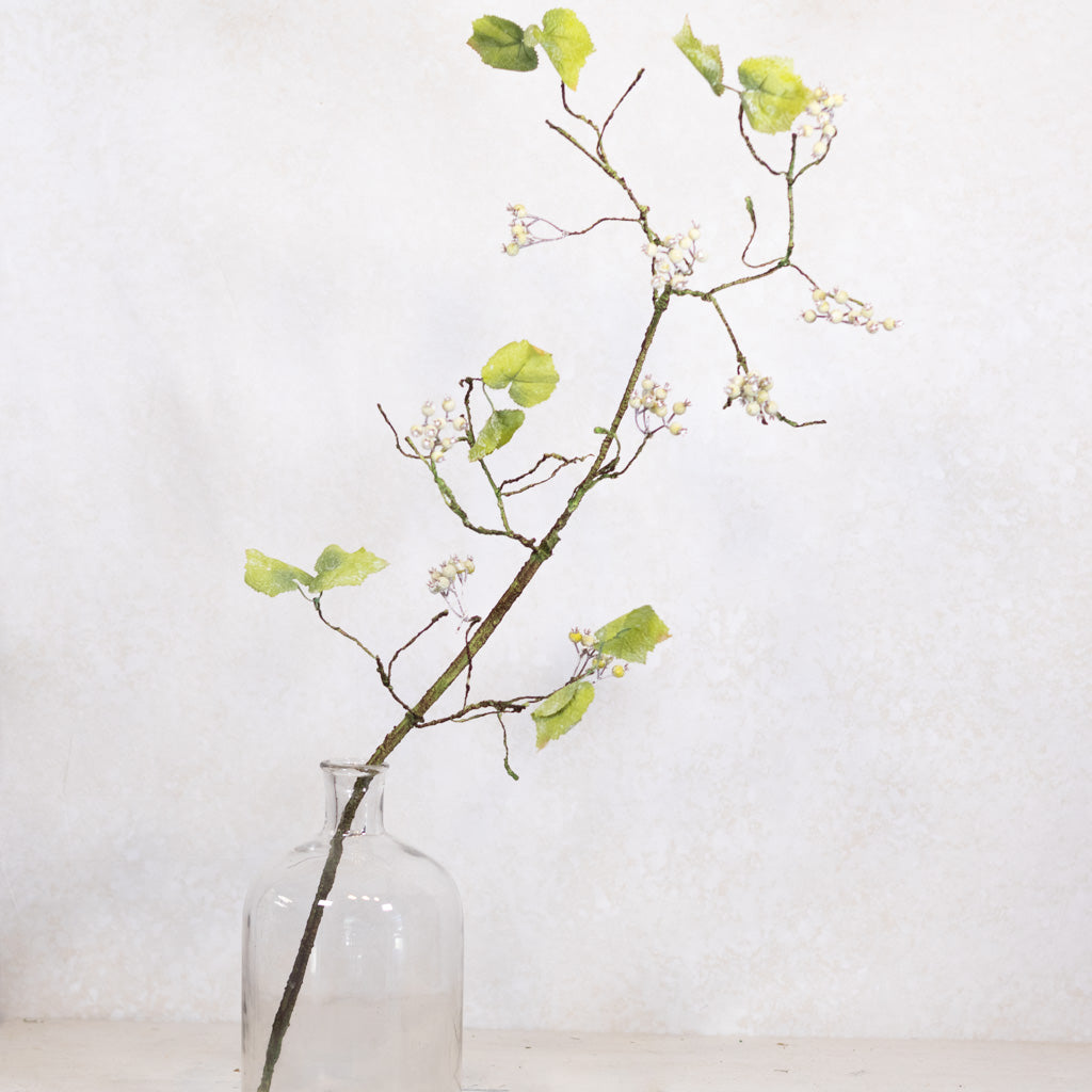 Weathered Grape Vine Berry Spray Stem Green