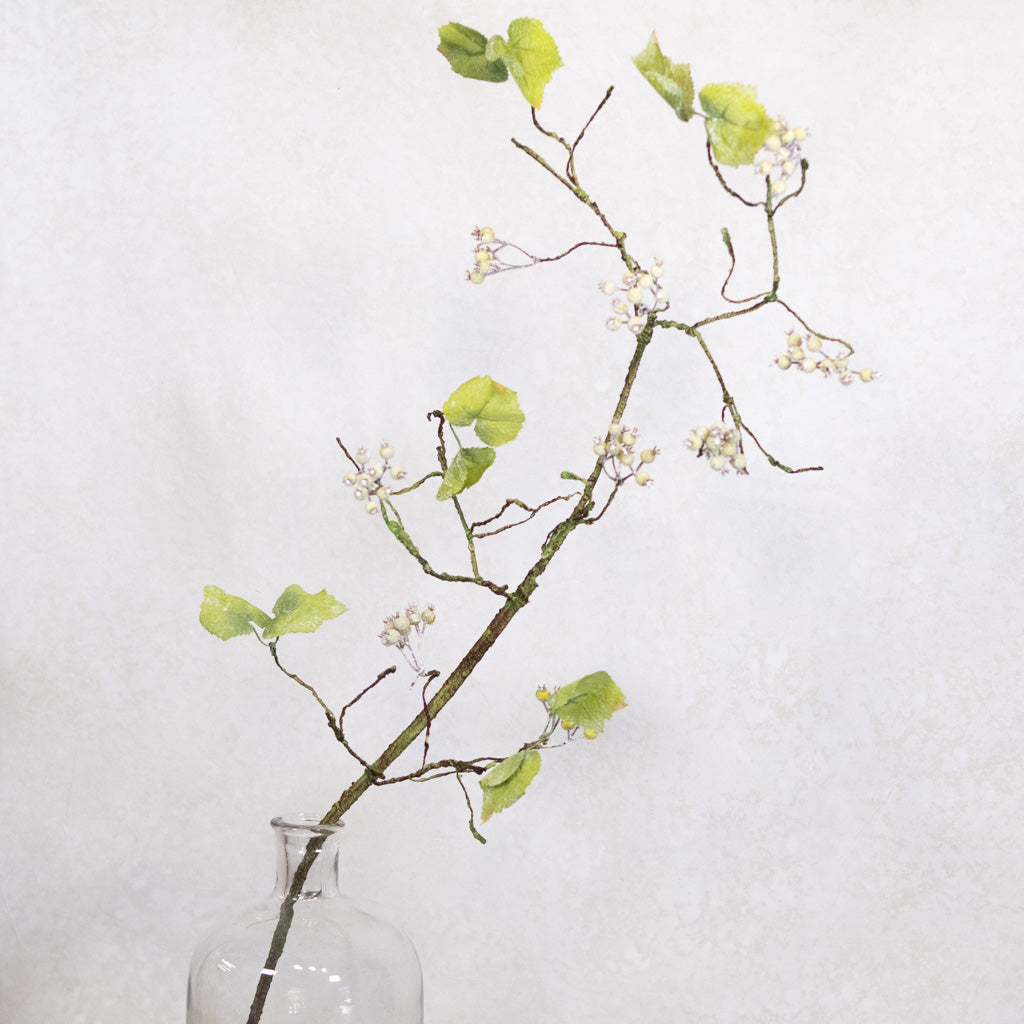 Weathered Grape Vine Berry Spray Stem Green