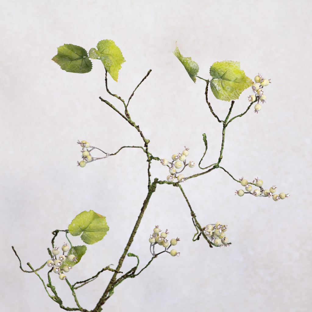 Weathered Grape Vine Berry Spray Stem Green