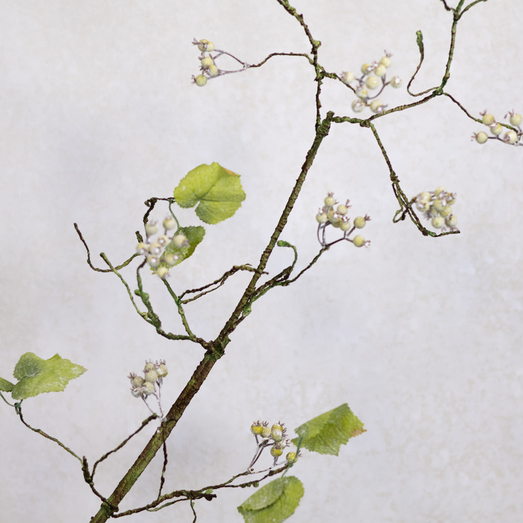 Weathered Grape Vine Berry Spray Stem Green