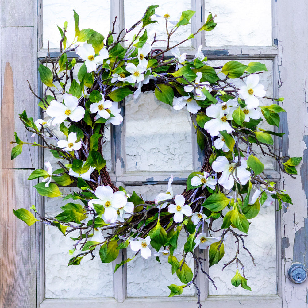 White Dogwood Wreath
