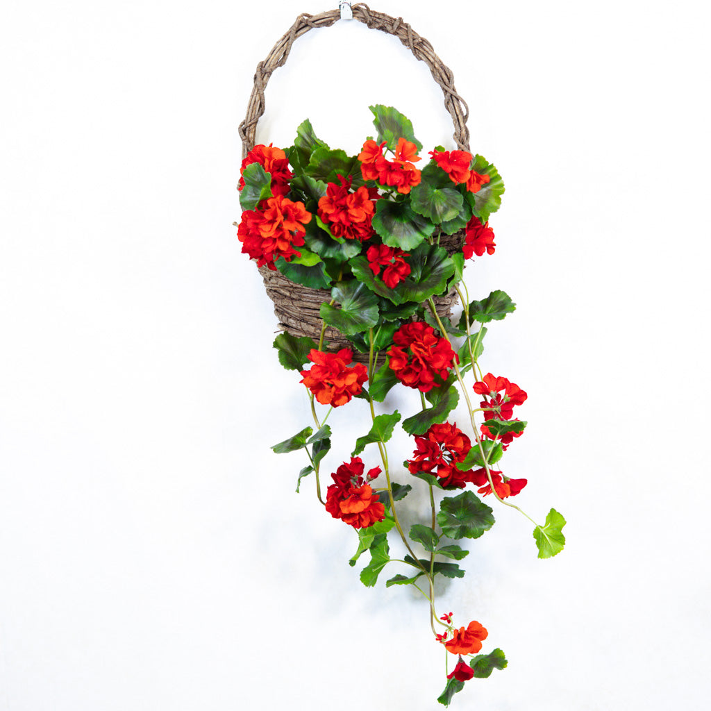 UV Red Summer Hanging Geranium Plant Natural Touch