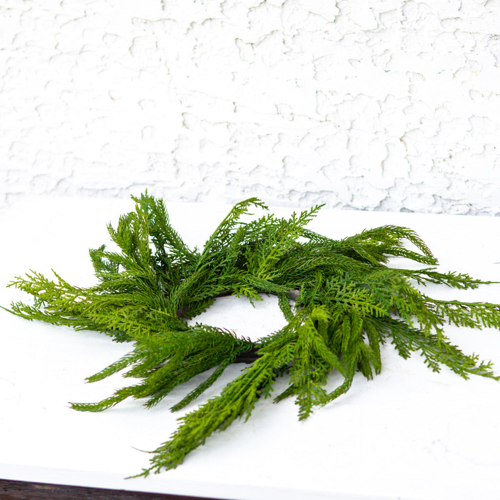 13"D Woodland Evergreen Wreath Real Touch