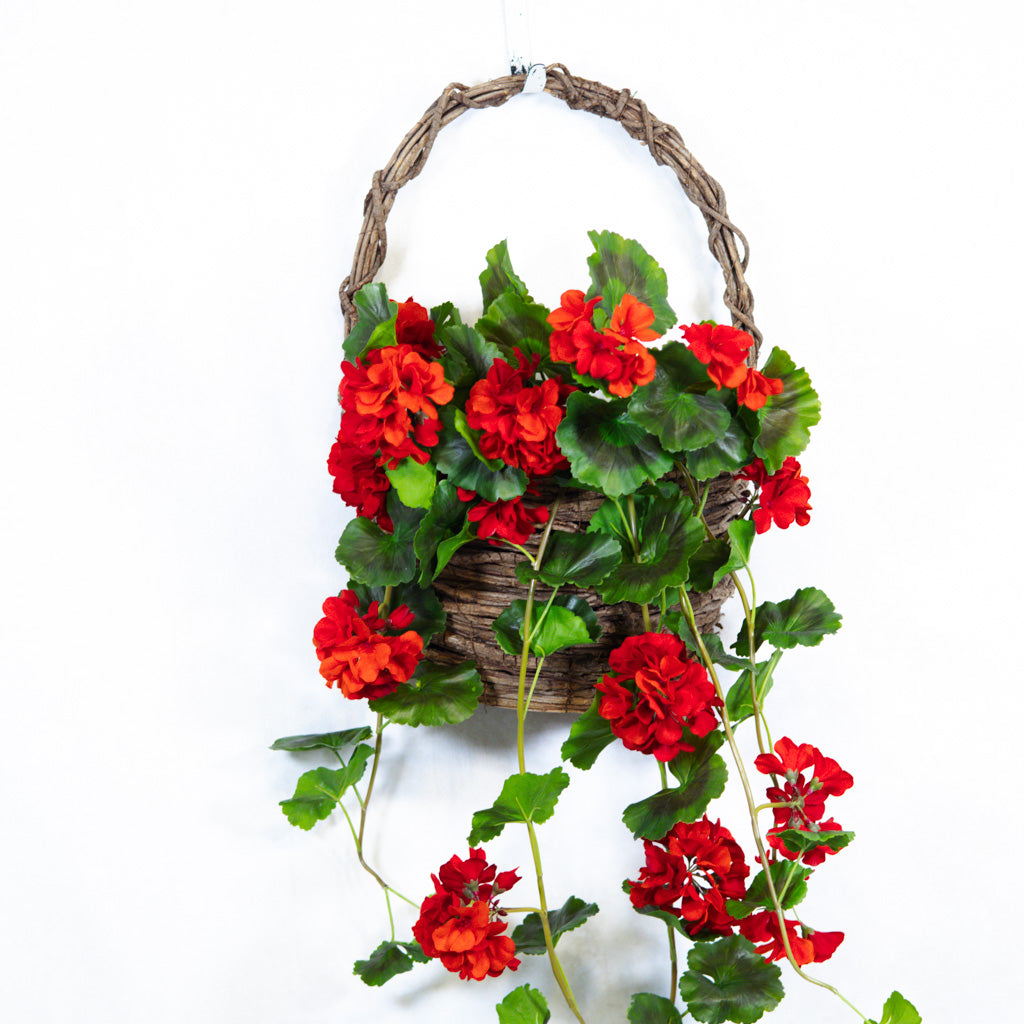 UV Red Summer Hanging Geranium Plant Natural Touch