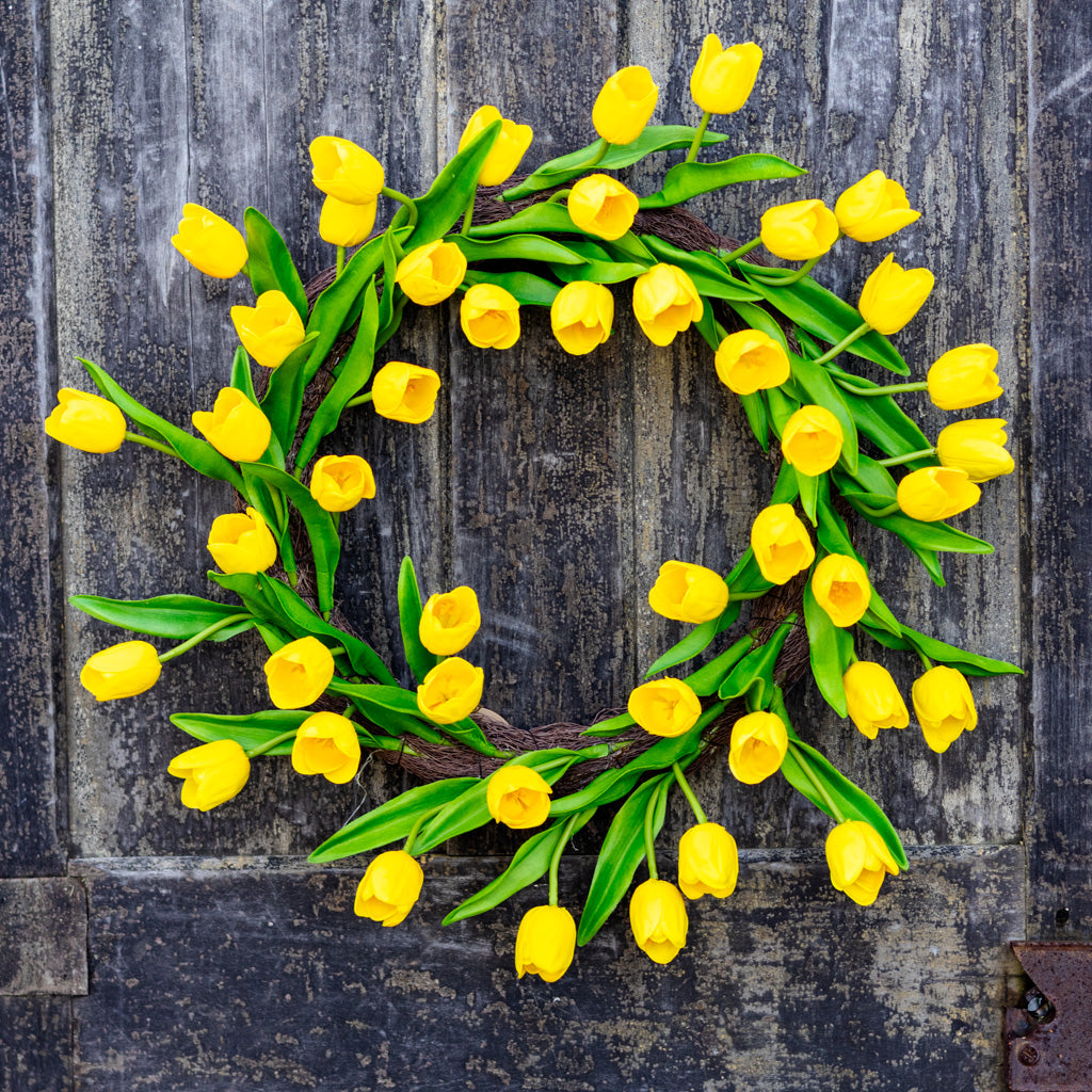 Spring Yellow Tulip Wreath