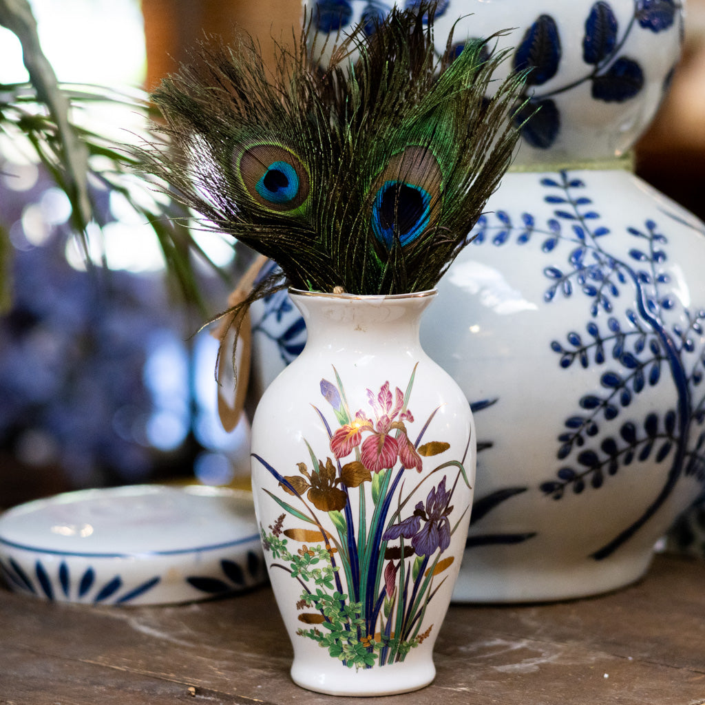 Vintage Iris Japanese Vase