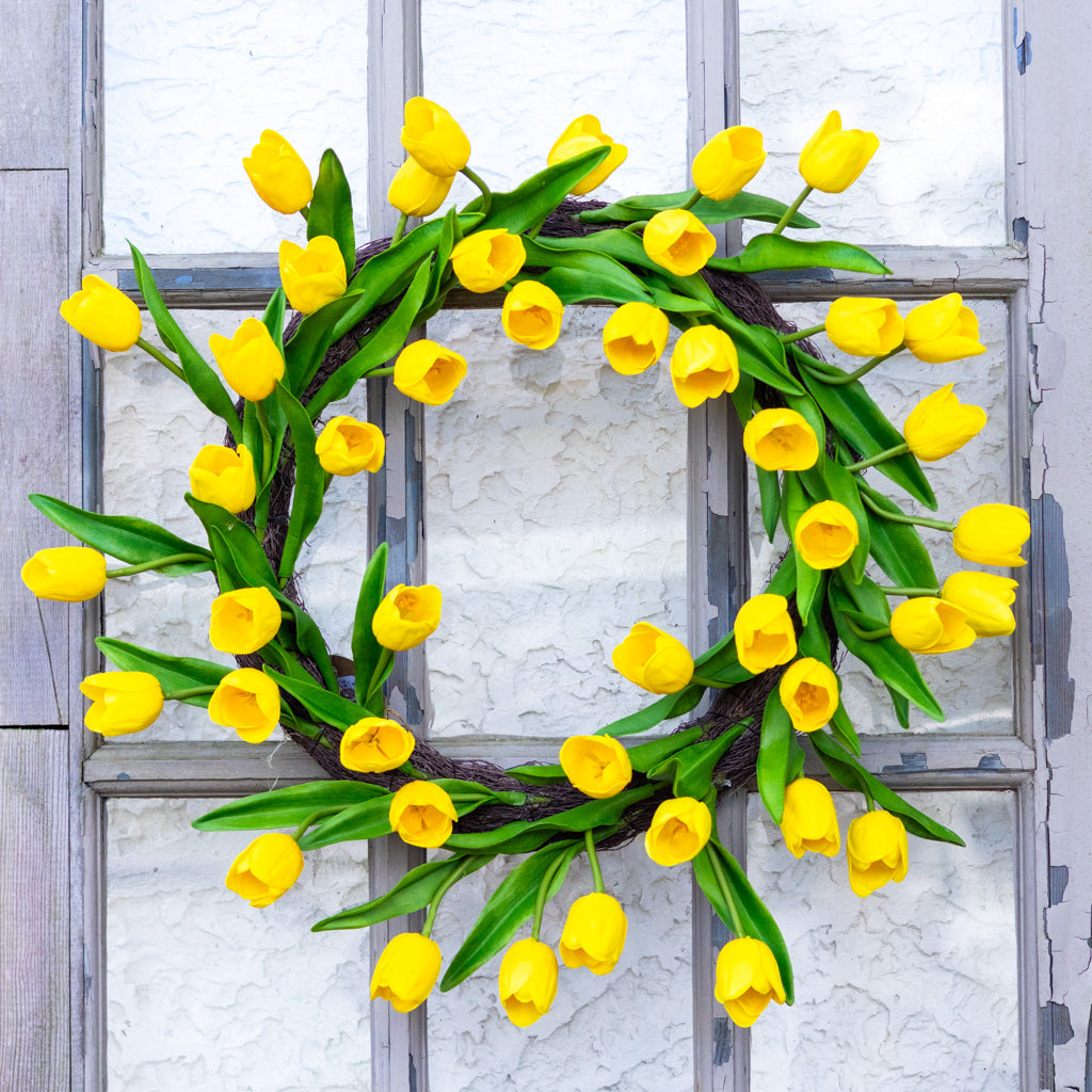 Spring Yellow Tulip Wreath
