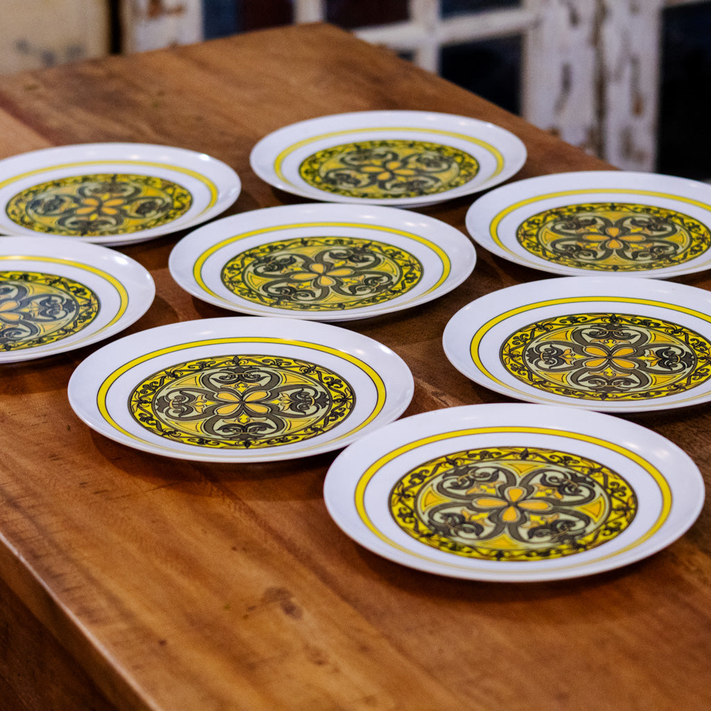 Set of Eight Vintage Melamine Plates