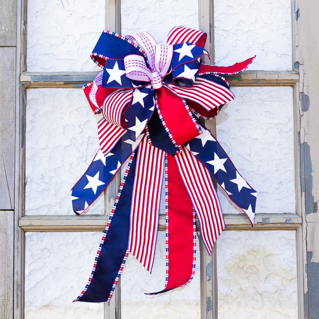 Patriotic Hand-Tied Bow