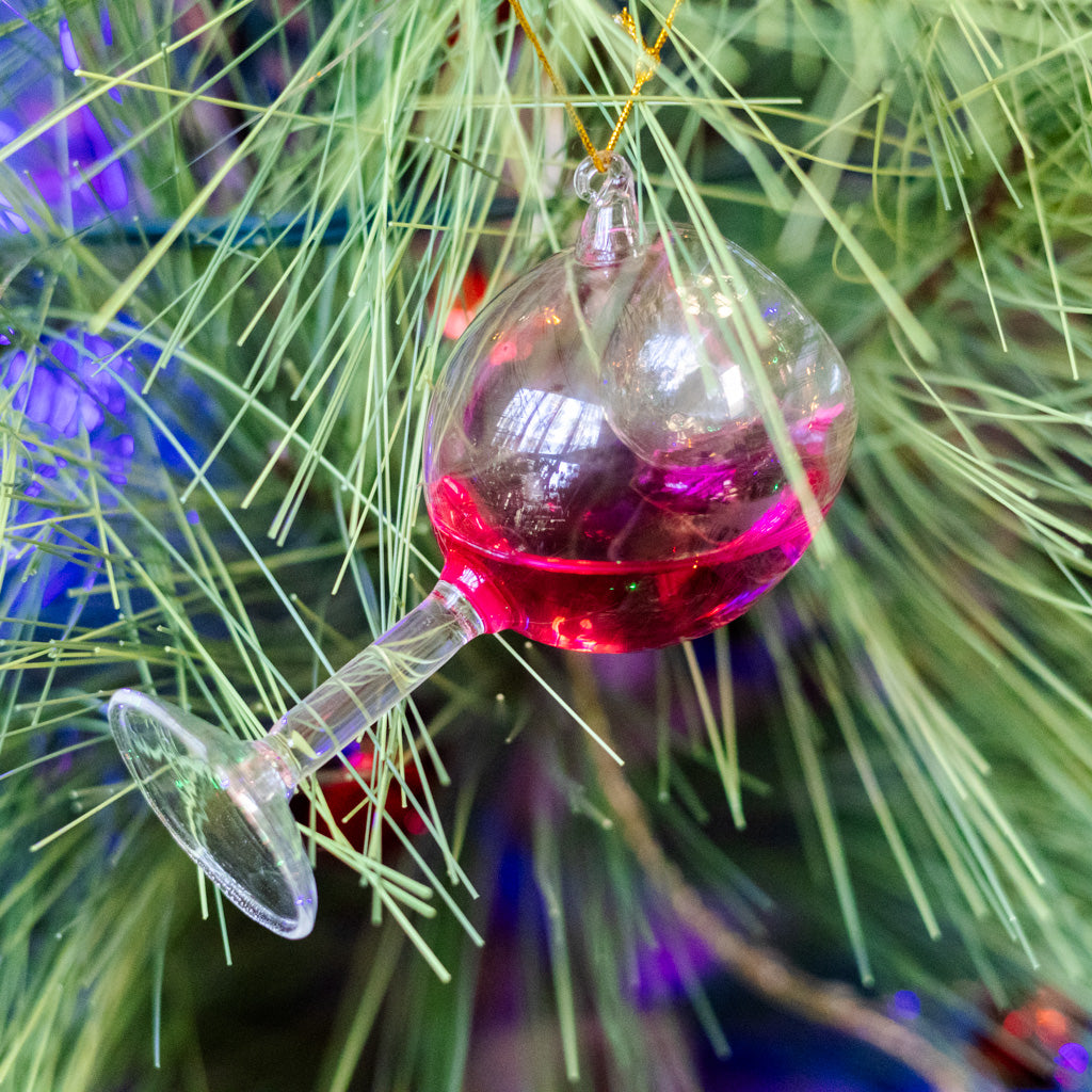 Glass of Blush Wine Glass Ornament
