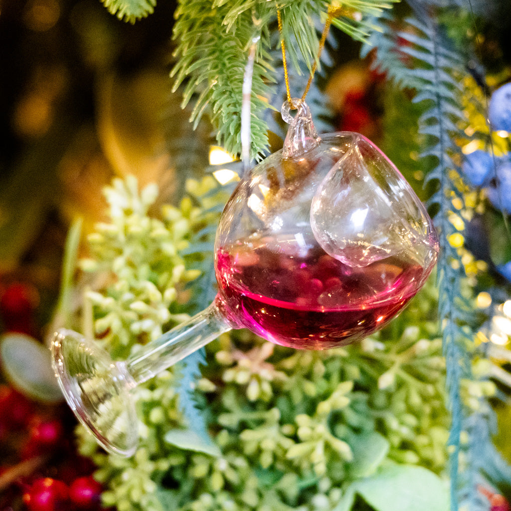 Glass of Blush Wine Glass Ornament