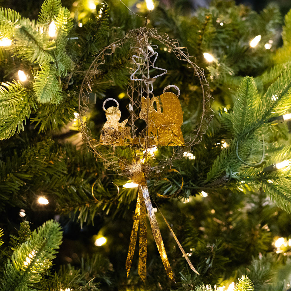 Wire Globe Nativity Ornament