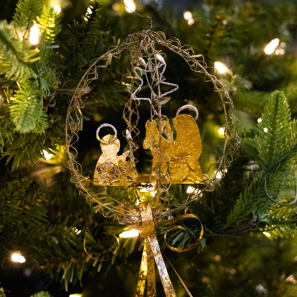 Wire Globe Nativity Ornament