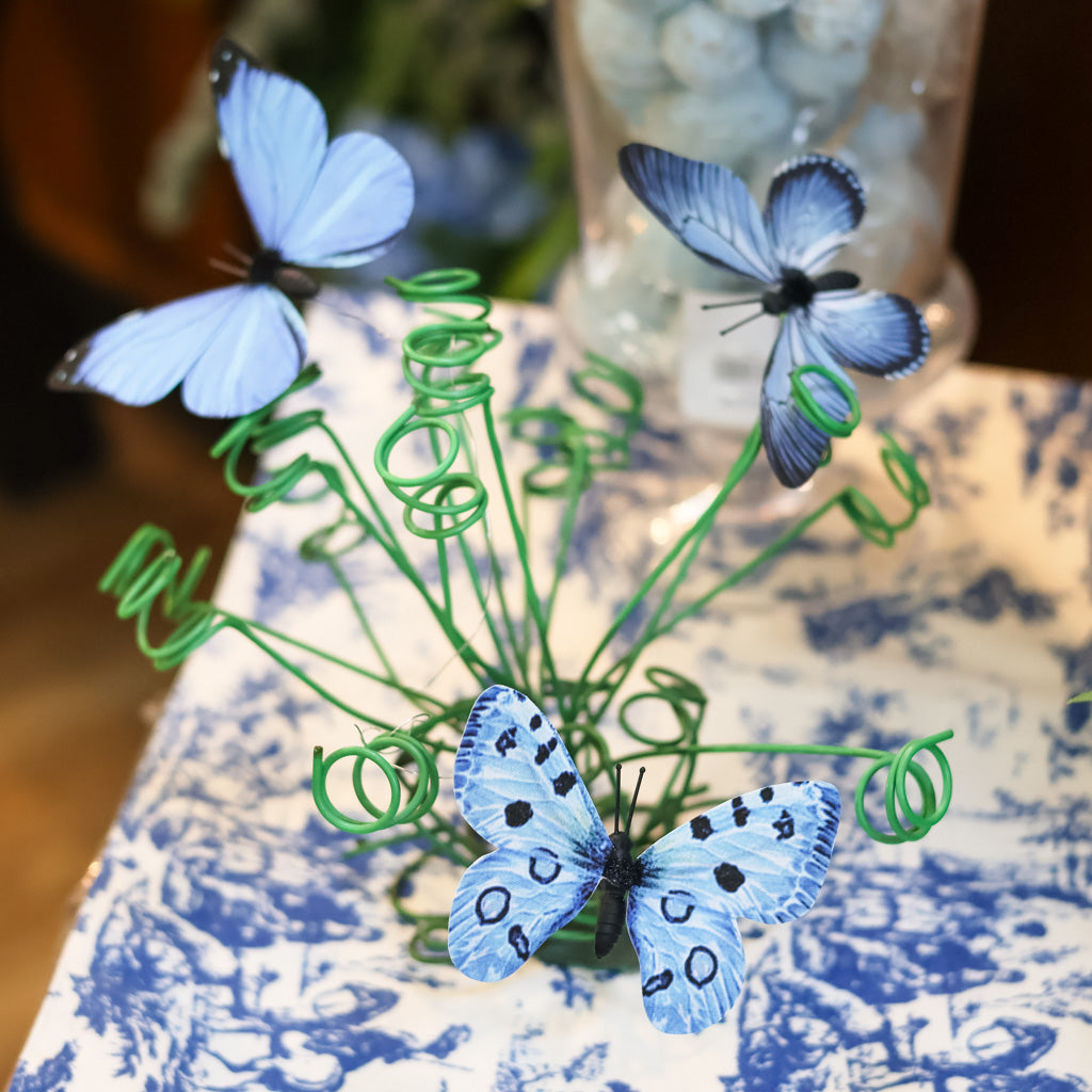 Blue Fabric Butterfly Box of Six