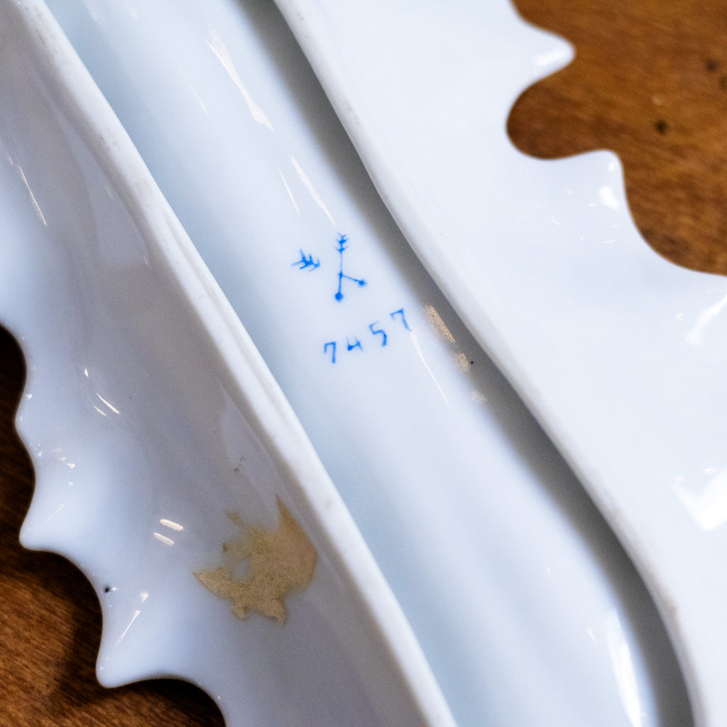 Vintage Porcelain Leaf Trinket Dish
