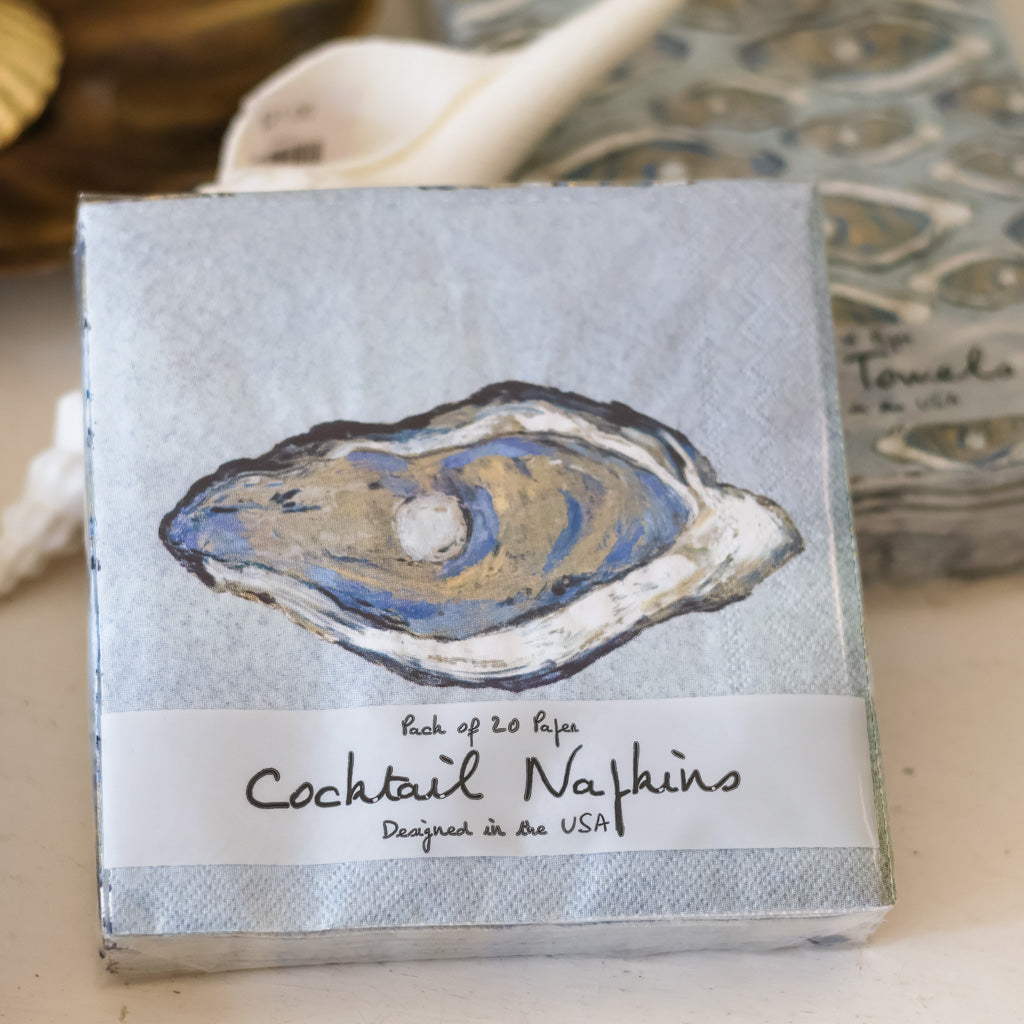 Paper Cocktail Napkins Blue Oyster