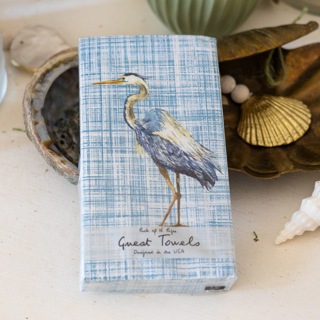 Paper Guest Towel Blue Heron