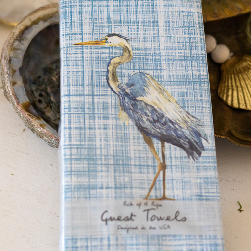 Paper Guest Towel Blue Heron