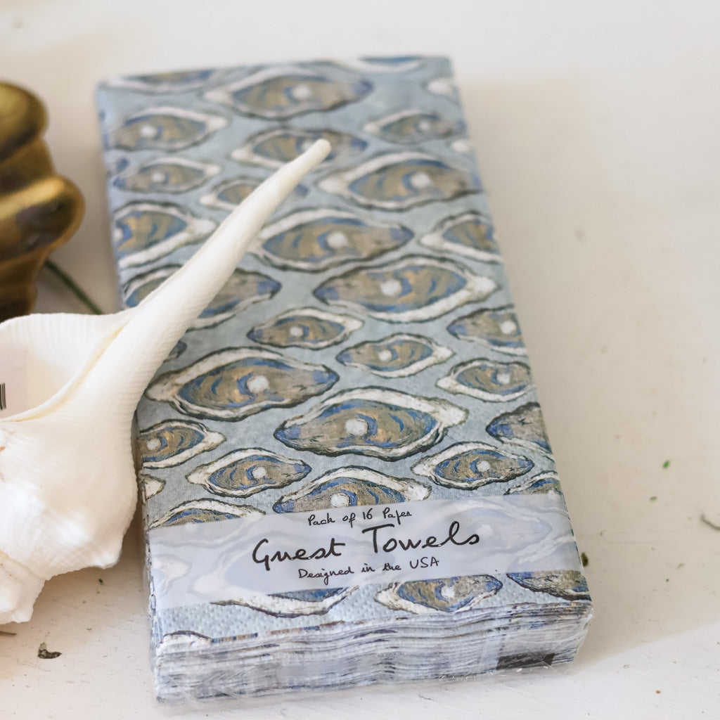 Paper Guest Towel Blue Oysters