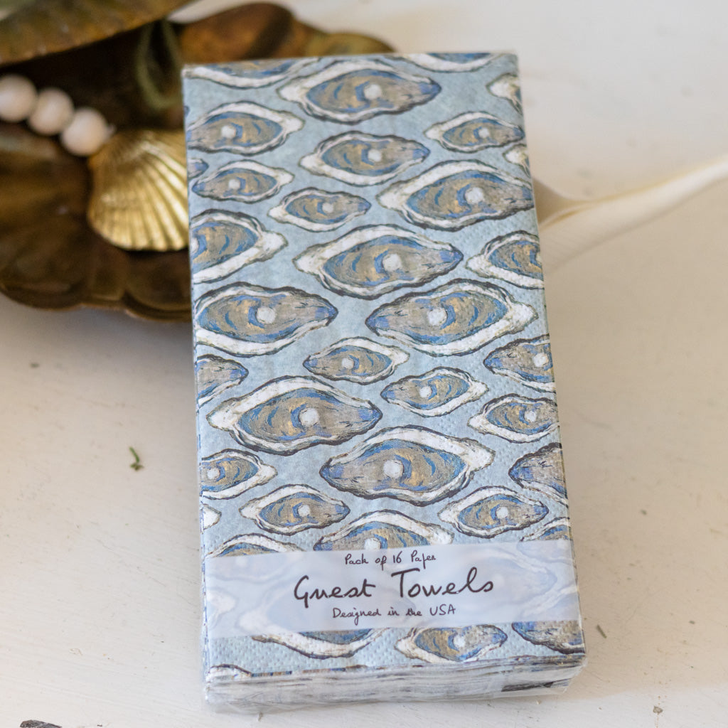 Paper Guest Towel Blue Oysters