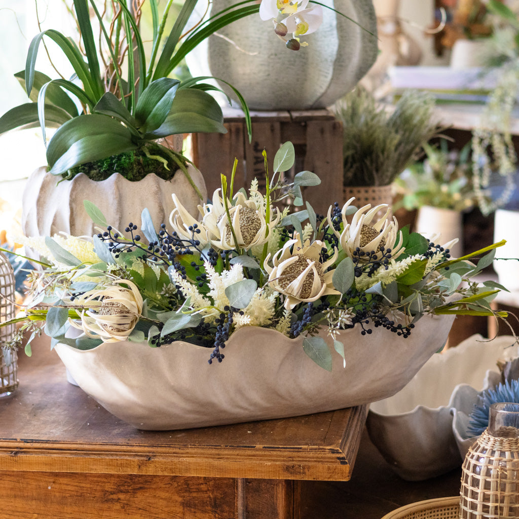 Sea Island Pearl Elongated Centerpiece