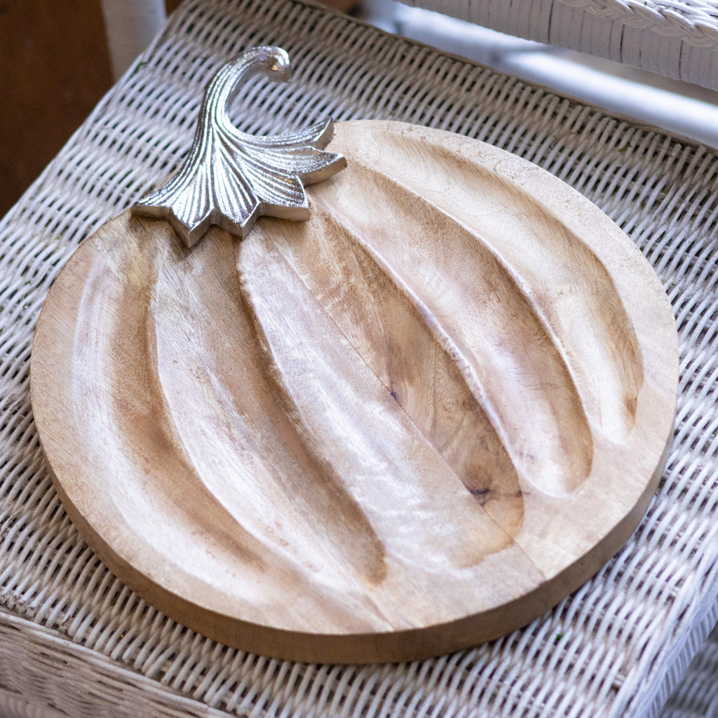 Pumpkin Plate Wood and Aluminum