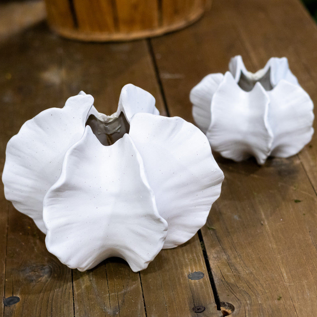 White Ceramic Pod Vase Tall