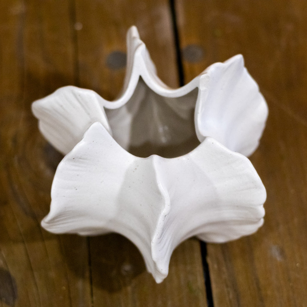 White Ceramic Pod Vase Short