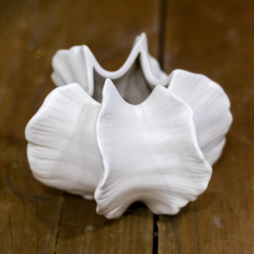 White Ceramic Pod Vase Short