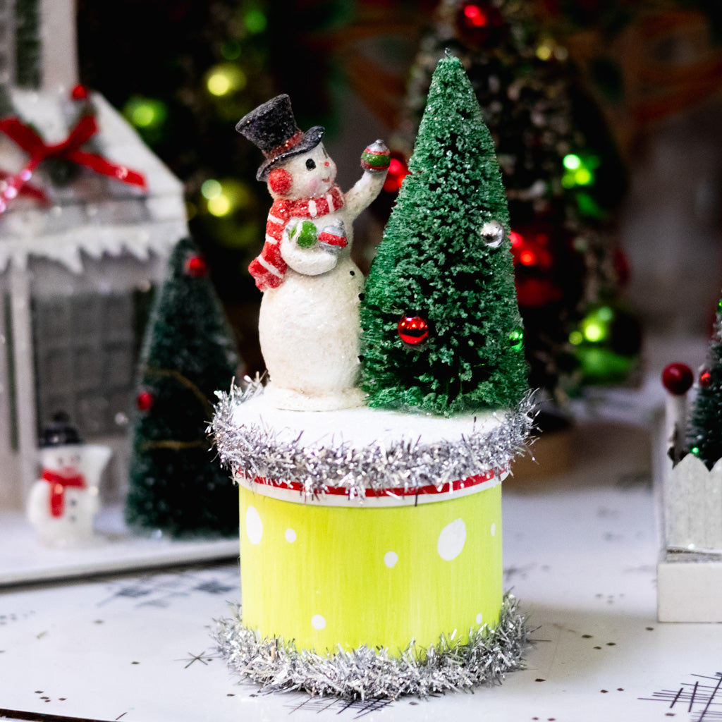 Snowman with Tree Resin Box