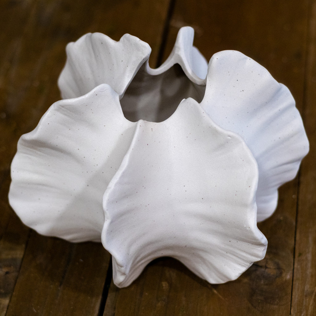 White Ceramic Pod Vase Tall