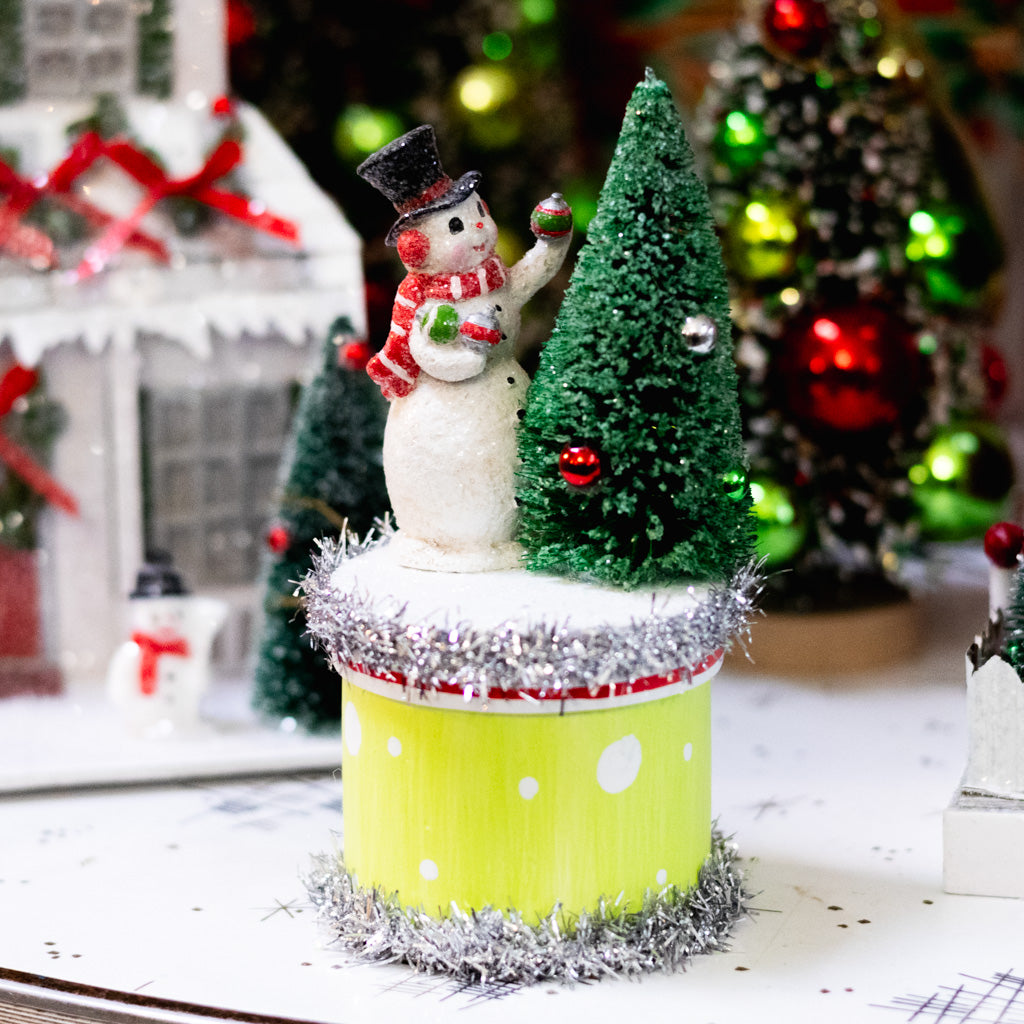 Snowman with Tree Resin Box