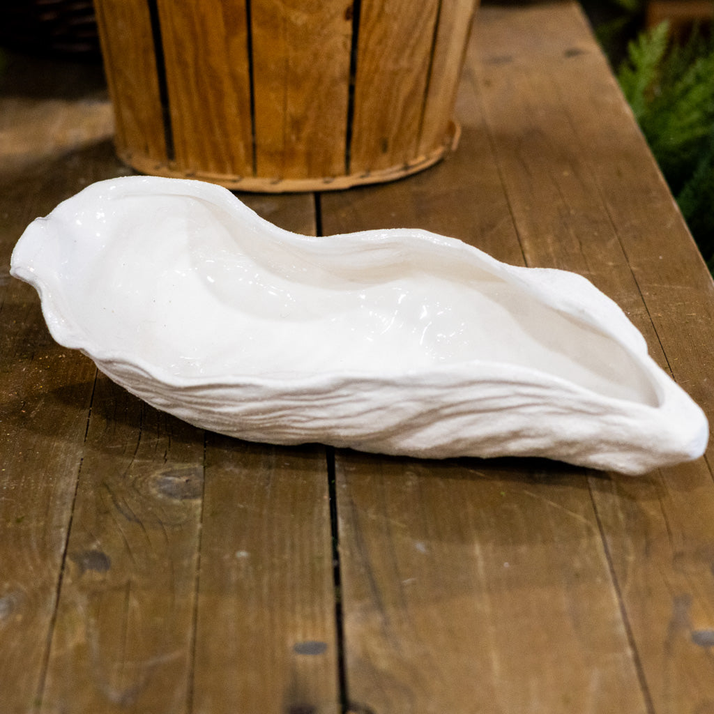 Stoneware White Shell Shaped Dish