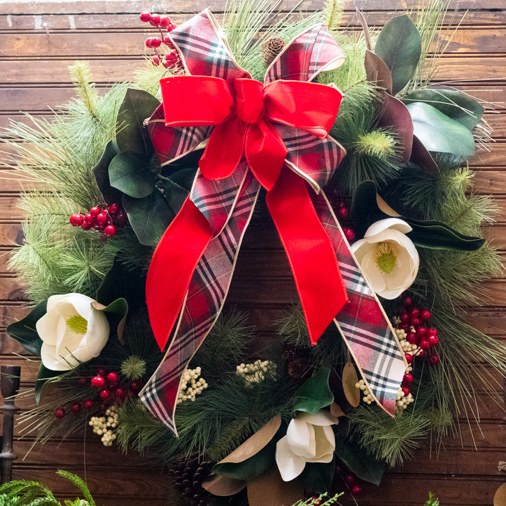 Sea Pines Holiday Wreath with Bow