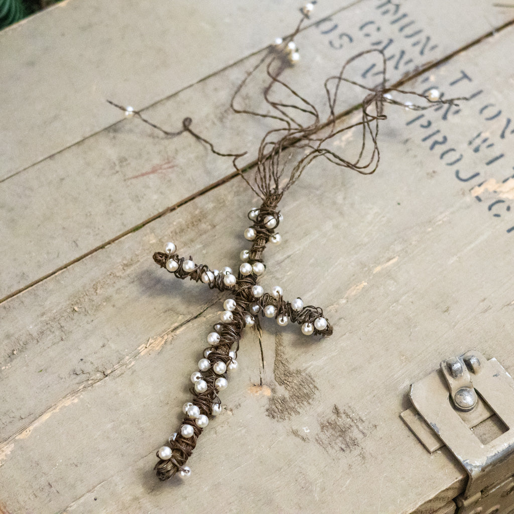 Twisted Brown Wire Cross
