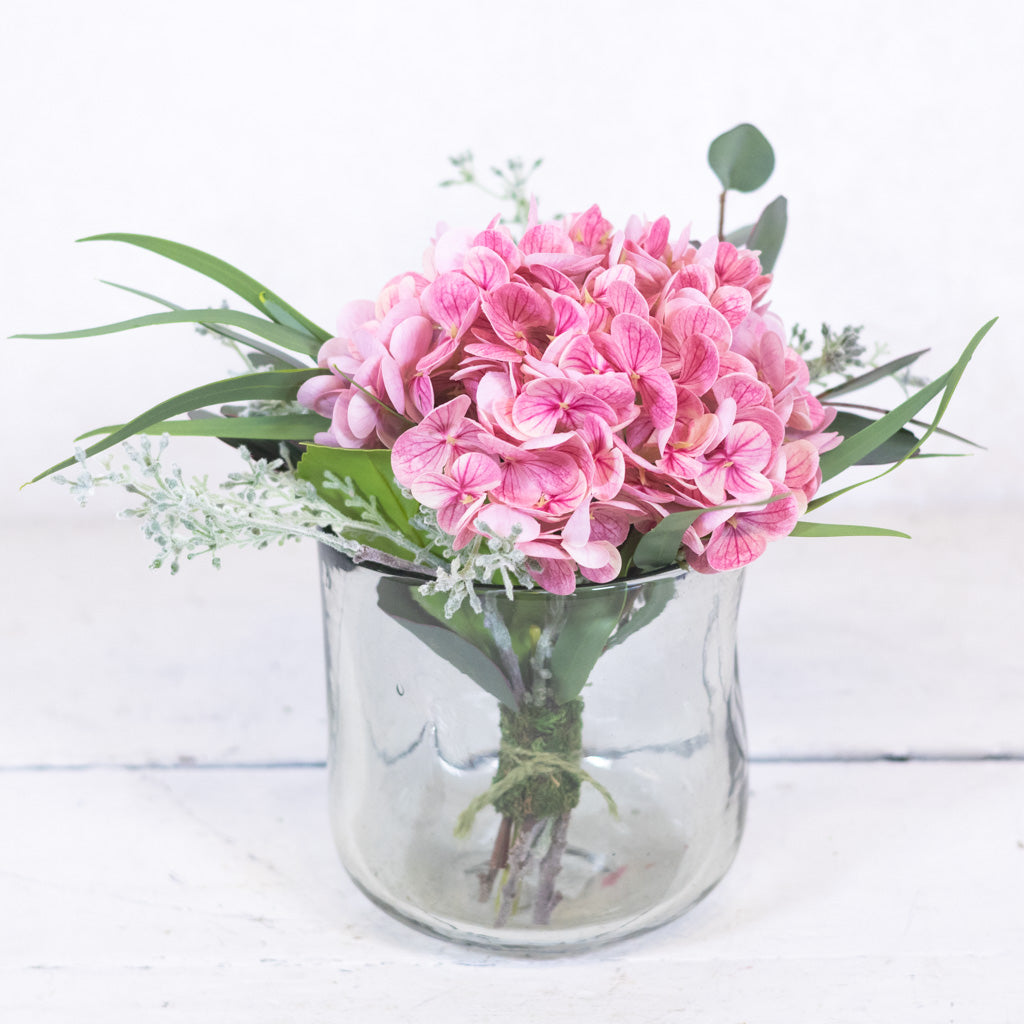 Single Pink Hydrangea Bouquet Drop In