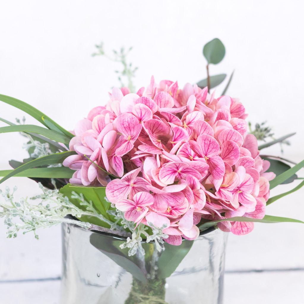 Single Pink Hydrangea Bouquet Drop In